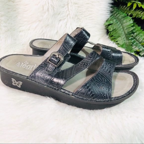 Alegria black sandals size 10